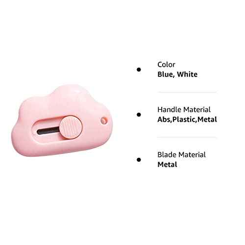 CIEOVO 3 Pcs Cloud Shaped Mini Art Utility Knives Box Cutter Retractable Letter OpenerPortable, Suitable for Cutting Envelopes