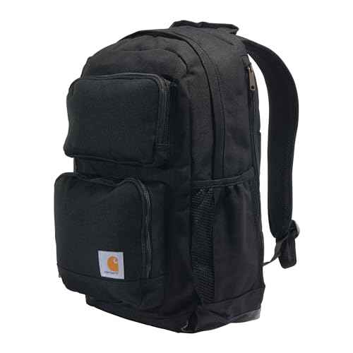 Carhartt 28L Dual-Compartment Backpack, Durable Pack with Laptop Sleeve and Duravax Abrasion Resistant Base, Black