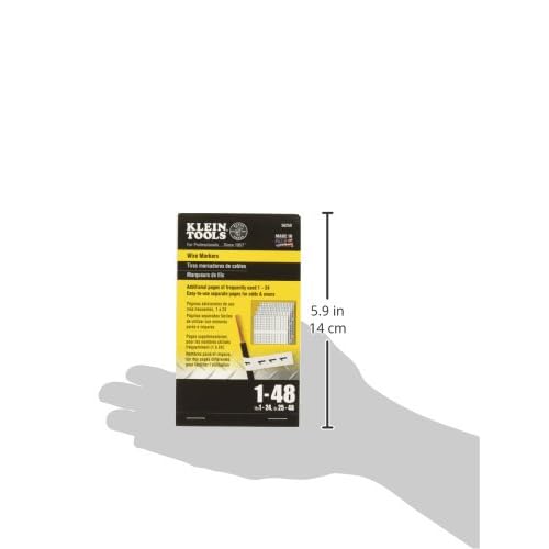 Klein Tools 56250 Wire Marker Book for Cable Management, Electric Panel Organization Wire Label Stickers, Numbered 1-48