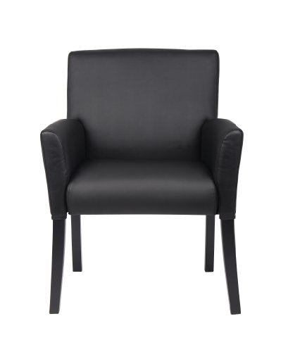 Boss Executive Box Arm Chair with Mahogany Finish – 25.5" D x 24.5" W x 35.5" H
