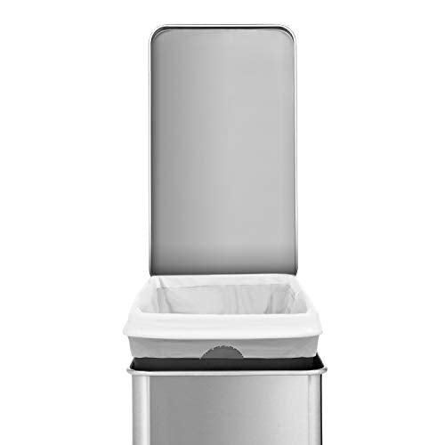 simplehuman Round Step Can 4.5L Brushed Stainless Steel - Compact Bathroom Trash Bin with Lid Shox®
