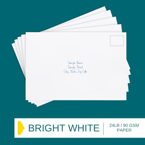 White 6x9 Booklet Envelopes 50 Pack - Gummed Seal, Heavy Duty Paper for Catalogs & Business