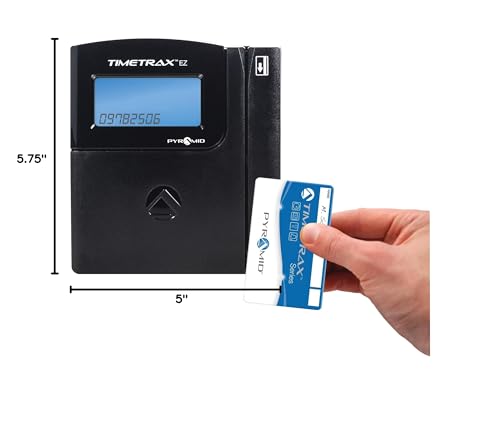 Pyramid Time Systems - TimeTrax Automated Swipe Card Time Clock System with Software Download [TTEZEK], Terminal, 50 Swipe Cards, Cables and Quick Start Guide - Made in The USA - Black