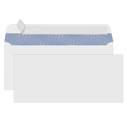 PANDRI 500 Pack #10 Windowless Self-Seal Security Envelopes - Blue Inner Stripe