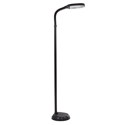 Floor Lamp - Full Spectrum Natural Sunlight Lamp with Bendable Neck - Reading, Craft, Studying, and Esthetician Light by Lavish Home (Black)