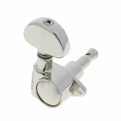 Grover 102N ROTOMATICS Guitar Tuners Tuning Machine Set 3+3 Nickel Keys Kidney Button 14:1 Gears for Acoustic or Electric with Tonebird Dunlop Polish Cloth Bundle