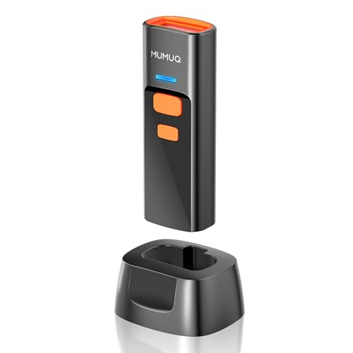 Wireless Barcode Scanner Mini Bluetooth 1D 2D QR Bar Code Scanner 3-in-1 Bluetooth & 2.4G & USB Wire Barcode Reader Compatible with Windows Android iOS Tablet PC (with Charging Dock)