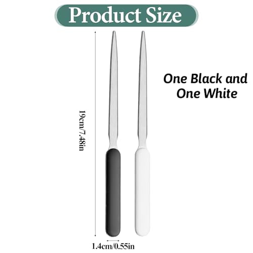 2 Pack Stainless Steel Letter Opener Envelope Slitter with Plastic Handle - Office & Home Use