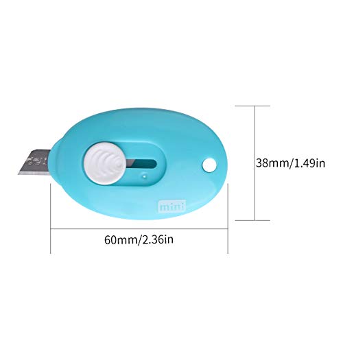 Mini Retractable Utility Knife Box Cutter Letter Opener Keychain 6pcs