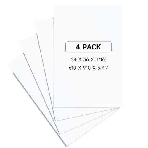 PEKGRIL 4 Pack 24x36 Inch White Foam Core Boards 5mm Thick - Poster & Display