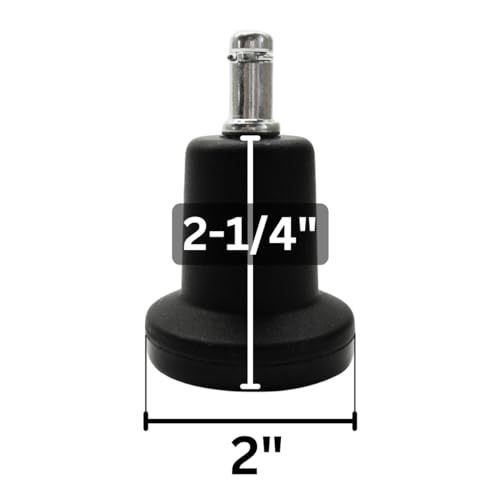 Caster Chair Company Chromcraft Replacement Bell-Shaped Rolling Caster Castor Chair Wheels Stationary Converter Glides (Set of 4)