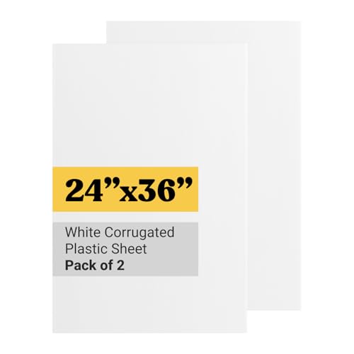 T-Sign White Corrugated Plastic Sign Board 24x36 Inches 2-Pack Indoor Outdoor
