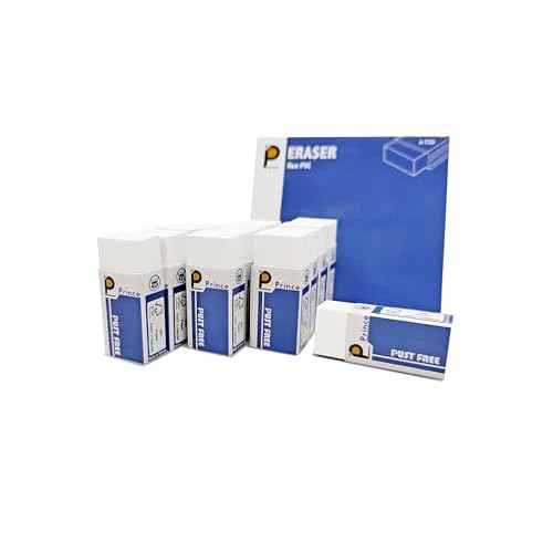 Prince 20 Pack Small Erasers, Eco-Friendly Non-PVC Smudge-Free Erasers, Soft & Clean Erasing for Exams and Test Sheets