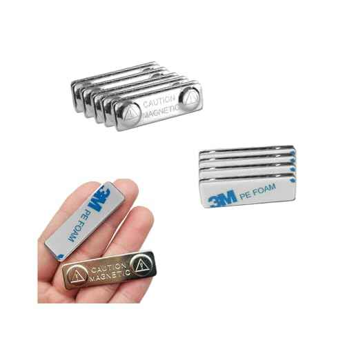 Upgraded Strong Name Tags/ID Badge Magnets, 10 Pack Magnetic Name Badge Holders with Steel Back Plate, Fastener with Adhesive on Front Plate, High Strength Neodymium Magnets ID Holder