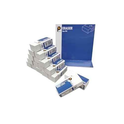 Prince 20 Pack Small Erasers, Eco-Friendly Non-PVC Smudge-Free Erasers, Soft & Clean Erasing for Exams and Test Sheets
