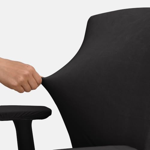 Black JIUZHEN Elastic Chair Cover with Armrests, Large (L) – Full Set