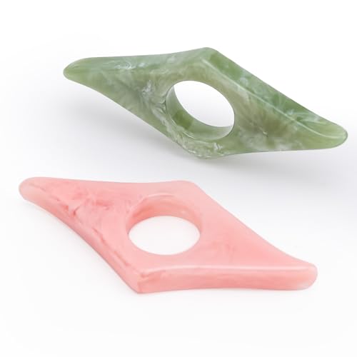 Kartterfly Thumb Page Holder for Reading - 2 Pack, Energy Pattern, Book Bookmark & Opener, Pink & Olive Green