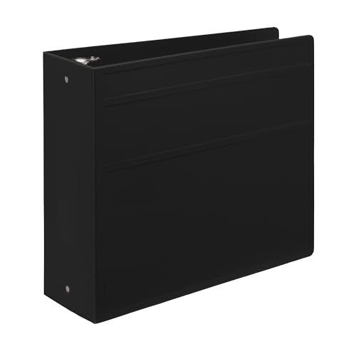 Carstens 4-Inch Heavy Duty 3-Ring Binder - Side Opening, Black, Durable Plastic, Precision No-Gap Rings, Waterproof Cover, No Pockets, Holds 600 US Letter Sheets, BPA-Free, Made in USA (1845-3R)