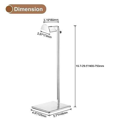uxcell Purse Display Stand Set 2 Pack Metal Adjustable Height Handbag Rack Single Hook Holder for Boutique Store - Silver