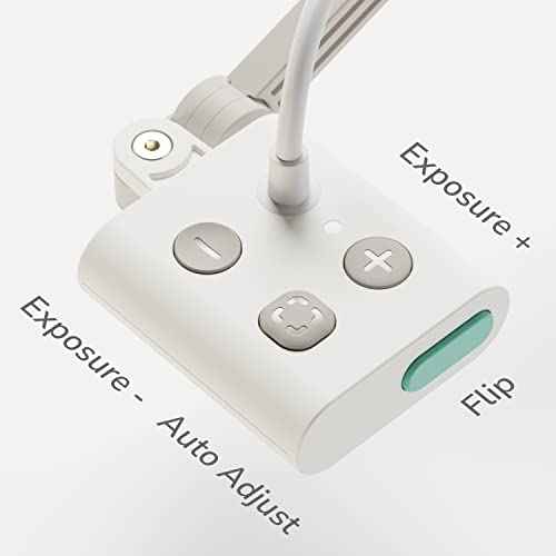 OKIOCAM S2 Document Camera Webcam with Microphone, Supports iPad iOS, for Online Learning, Tutoring, Doc Cam for Teachers for PC/Mac/Chromebook