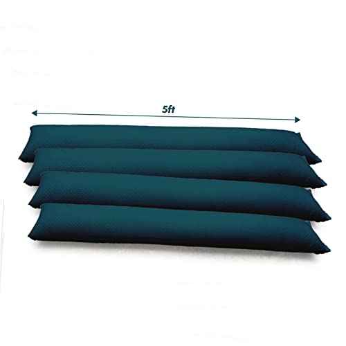 5FT Water Activated Flood Barriers for Home Door, Sandless Sand Bags for Anti Flood Control, Alternative Sandbag for Rain Protection, Absorbent Prevention for Garage & Basement (4-Pack)