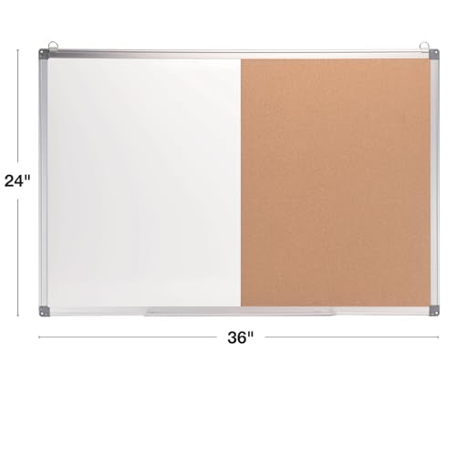 24x36 Inch Hanging Cork and Dry Erase Board with Markers & Magnets