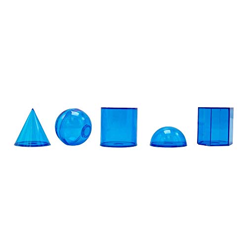 hand2mind Blue Geometric 3D Shapes Set of 12 for Geometry & Volume Exploration