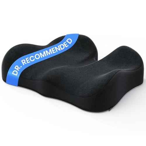 Benazcap Ergonomic Seat Cushion -Large Memory Foam Office Chair Cushion Seat Pad - Sciatica & Lower Back Pain Relief - Car Seat Cushions for Driving Seat Cushions