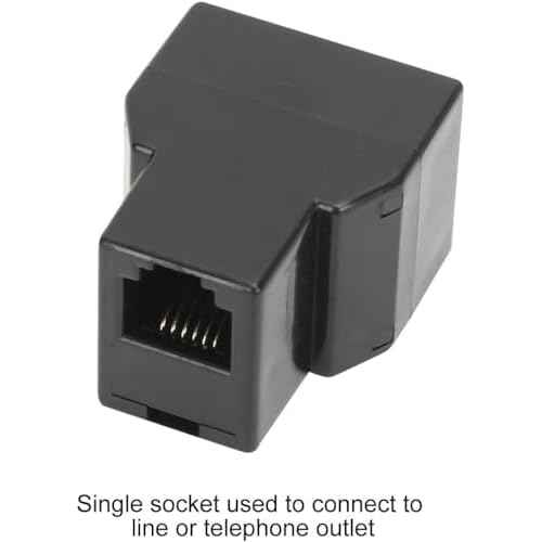Uvital RJ12 6P6C 3 Female Telephone Line Splitters, Phone Jack Splitter, Telephone Landline Cable Connector and Separator(Black, 30 Pack)