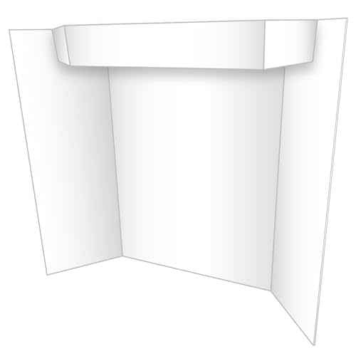 Eco Brites Two Cool Tri-Fold Poster Board, 24 X 36, White/White