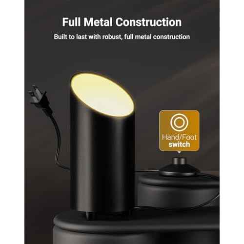 Sunco Uplighting Indoor with Foot Switch, LED Floor Can Light Spotlight, for Indoor Plants 7W, 450 LM, 3000K Warm White, 120V, Non-Dimmable, Black 2 Pack.