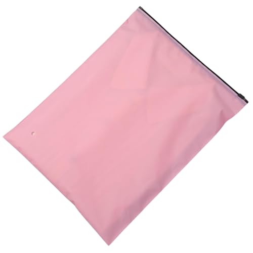 Pink Frosted Zipper Bags for Clothing Packaging 10x13 inch, Pack of 12 - Eco-Friendly Waterproof Poly Bags for Shirts & T-Shirts