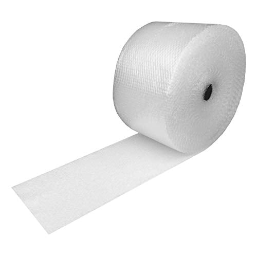 Amazon Basics Clear Bubble Wrap for Moving & Shipping - 12 x 175 ft, Perforated Small 3/16" Roll