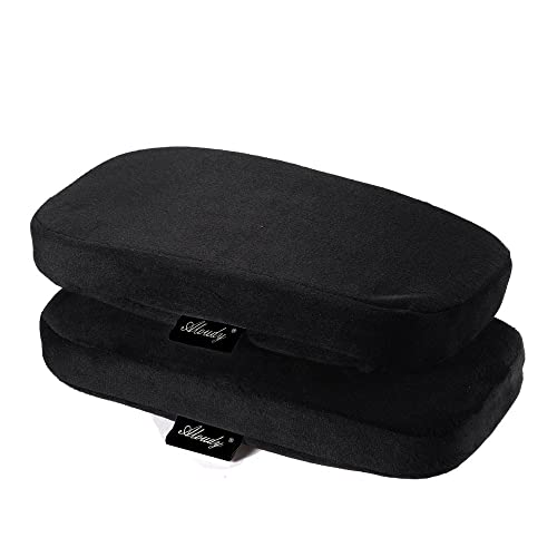 Aloudy Arm Rest Pillows 11" x 4.5" Memory Foam Cushion Set of 2 for Office Chair – Large Elbow Forearm Pads