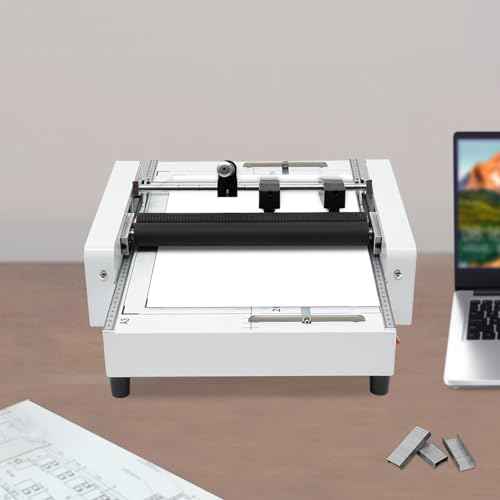 Booklet Folding Binding Machine, A3 Paper Folding Binding Machine 110V 2 in 1 Multifunctional Automatic Book Maker Stapling Max 11.7" ¡¿ 16.5" Paper Folding for Schools Print Stores Offices