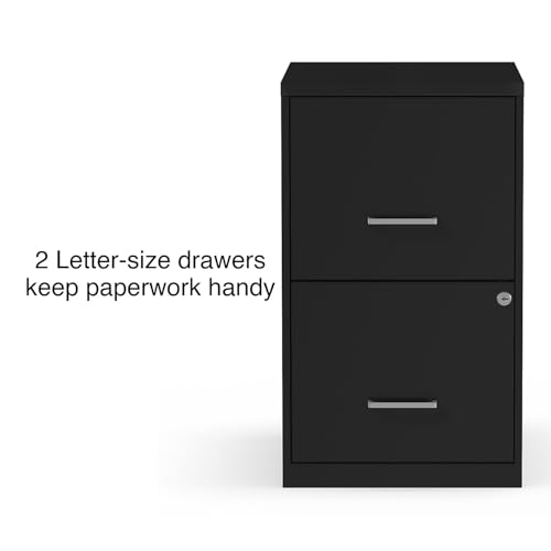 Staples Black 2-Drawer Vertical File Cabinet Lockable Letter Size 1 Pack
