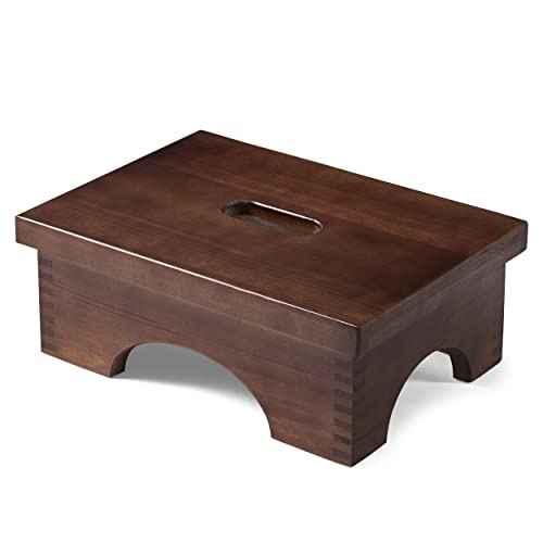 ECROCY Step Stools for Adults Pre-Assembled, Sturdy Wooden Step Stool Lightweight, Portable Bedside Step Stool with Smooth Finish
