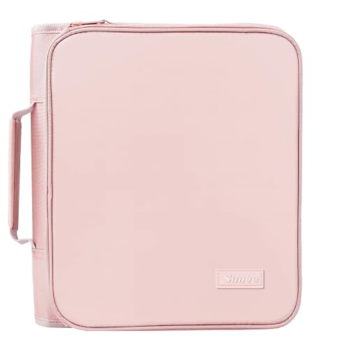 SUNEE Pink Lotus 2-Inch 3-Ring Zippered Binder with Handle, 500-Sheet Capacity, Organizer File Folder