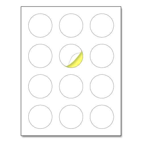 2" Round Matte White Sticker Label, Laser/Inkjet Printing - Letter Size, 200 Sheets