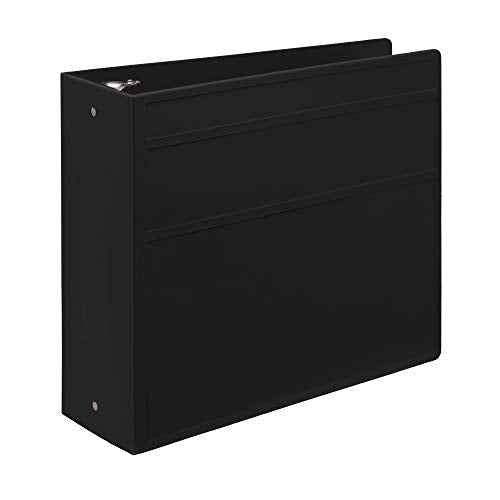 Carstens 4-Inch Heavy Duty 3-Ring Binder - Side Opening, Black, Durable Plastic, Precision No-Gap Rings, Waterproof Cover, No Pockets, Holds 600 US Letter Sheets, BPA-Free, Made in USA (1845-3R)