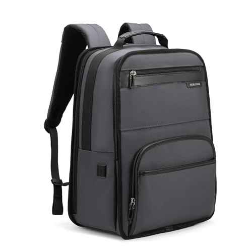 NOBLEMAN 20L Best Work Backpack Men, 1680D Fabric Heavy Duty Scratch Resistant Professional Business Office Laptop Backpack with USB Charging Port, Dry Wet Separation Backpacks 16 Inch Laptop (Gray)