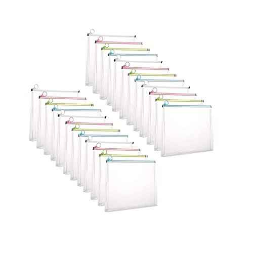 9x12 Clear Zip Plastic Envelopes File Document Paper Holder Pack of 24 (24 Pack)