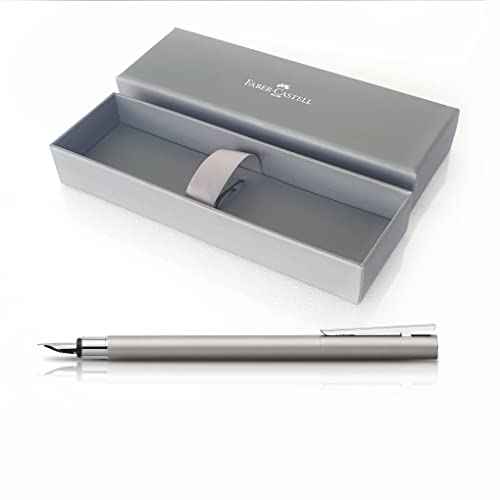 Faber-Castell NEO Slim Fountain Pen, Matte Stainless Steel - Fine