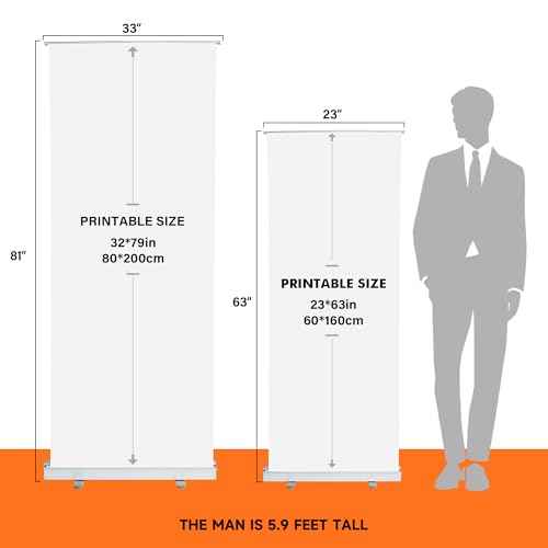 Custom Retractable Banner Stand 33"x81" ? Personalized Roll Up Display with Carry Bag, Adjustable Height, Portable Stand for Trade Shows, Events, Business Promotions