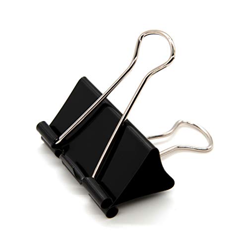 DSTELIN 1.6-Inch Large Binder Clips (24 Pack) Black – Heavy-Duty Paper Clamps, 41mm Width, 18mm Capacity