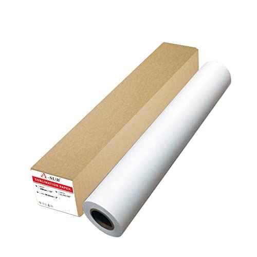 A-SUB Sublimation Paper Roll 105gsm 13 Inch x 300 Feet Quick Drying Compatible with Inkjet Printer