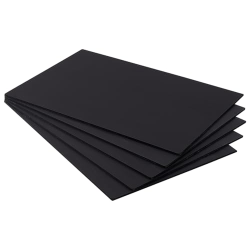 BENECREAT 5 Sheets 3mm Black PVC Foam Sheet A4 Lightweight Rigid Craft Material, 11.8x7.8 inch