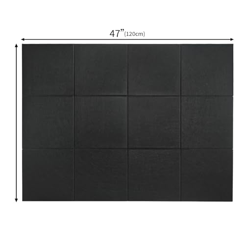 Large Cork Board Felt Wall Tiles, 47"x35" 12 Pack Felt Bulletin Board Pin Board with 48 Safe Removable Adhesive Tabs, 60 Push Pins, Alternative Cork Board for Walls Home Office