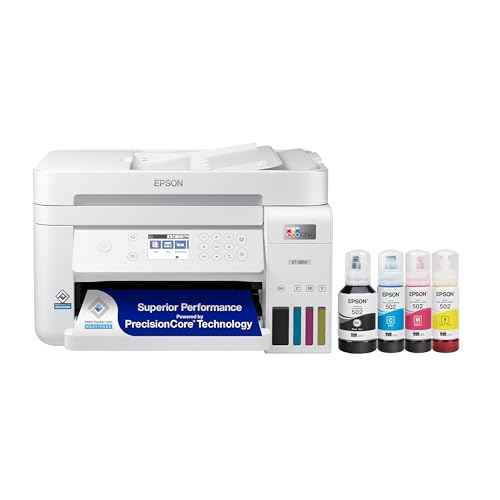 Epson EcoTank ET-3850 Wireless Color All-in-One Cartridge-Free Supertank Printer with Scanner, Copier, ADF and Ethernet ? The Perfect Printer Home Office,White