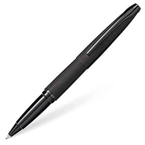 Cross ATX Refillable Rollerball Pen Presented in a Luxury Gift Box - Medium Point, Black Ink, Sandblasted Black